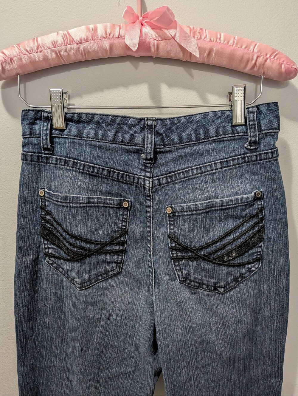 Sequin & Embroidery Dark Blue Jeans